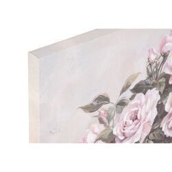Cadre Home ESPRIT Blanc Rose Roses Romantique 60 x 3 x 60 cm (4 Unités)