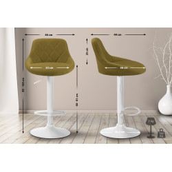 Tabouret de bar Lazio tissu blanc vert