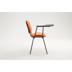 Fauteuil Ken avec table pliante, similicuir, orange
