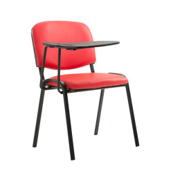 Set de 4 sillas confidente Ken con mesa extensible para escritura Rojo