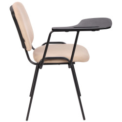 Set di 4 sedie Ken in tessuto con tavolo pieghevole crema