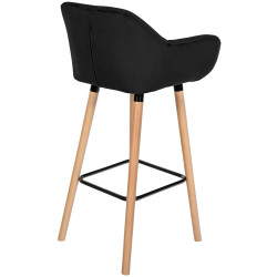 Lot de 2 tabourets de bar en velours Grant noir