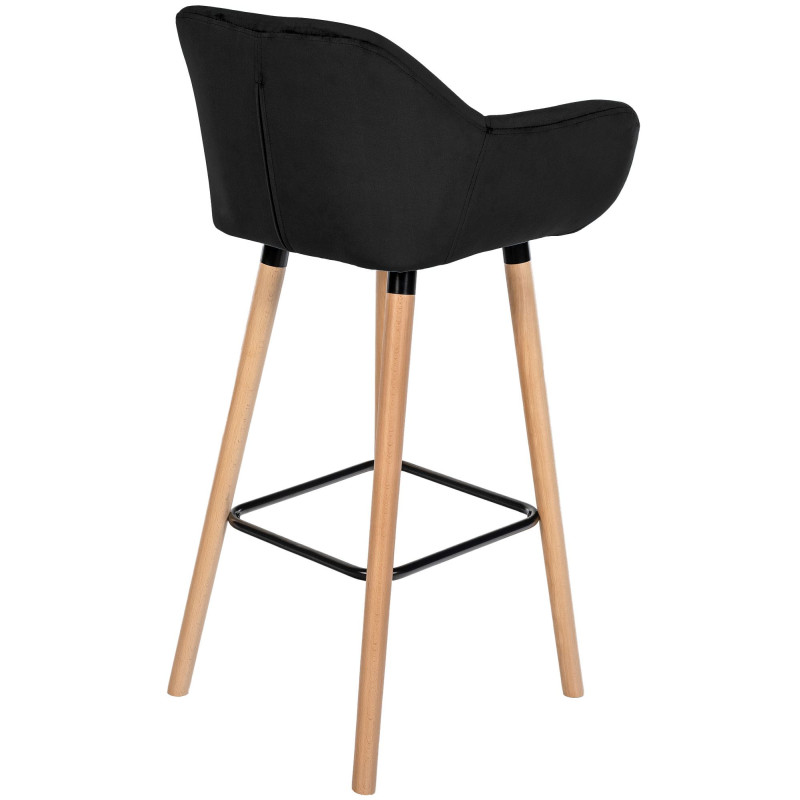 Lot de 2 tabourets de bar en velours Grant noir