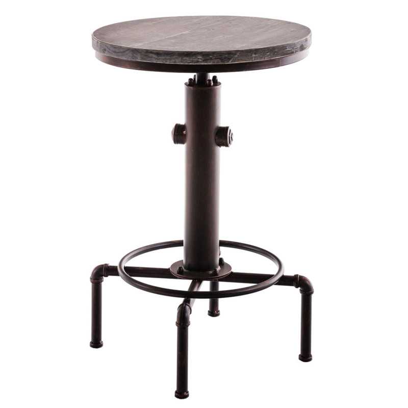 Table haute Lumos, bois bronze