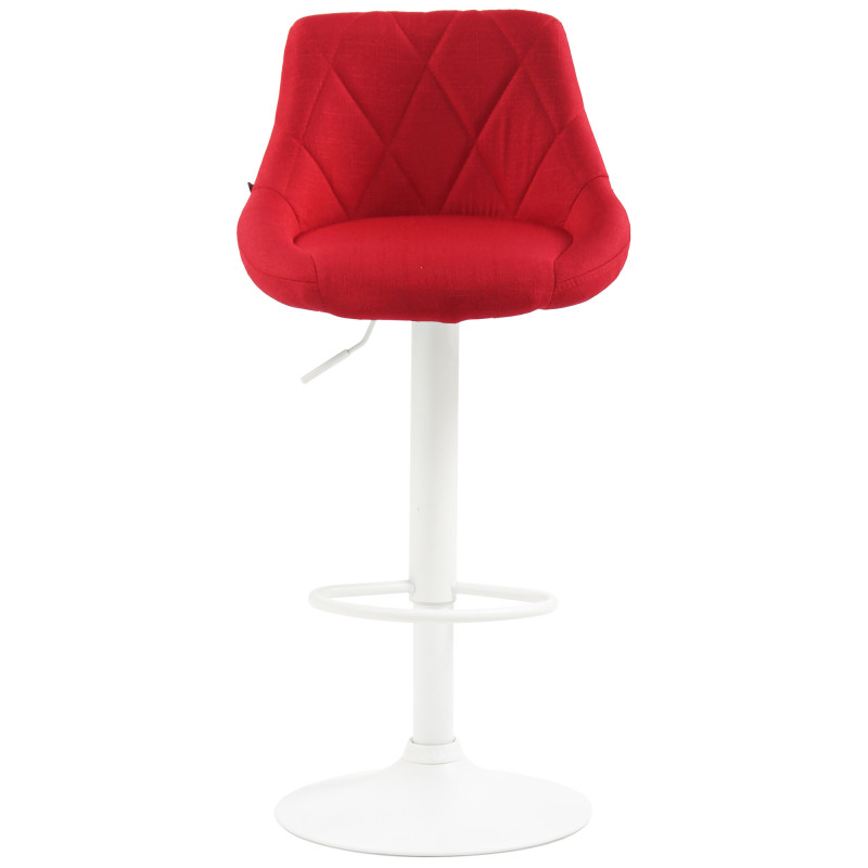 Tabouret de bar Lazio tissu blanc rouge