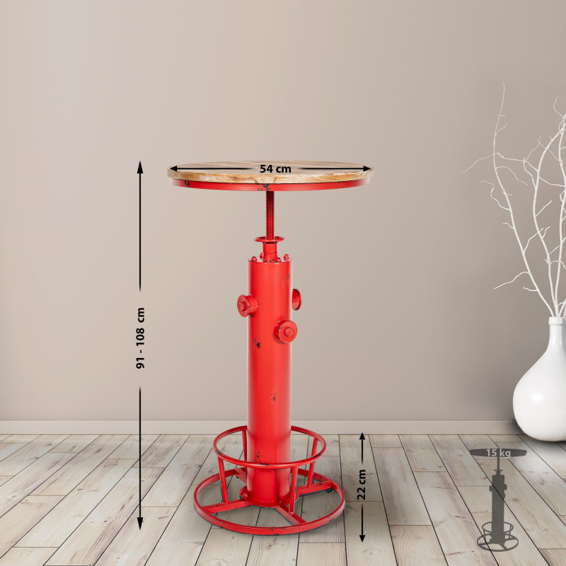 Table haute rouge de la Ruhr