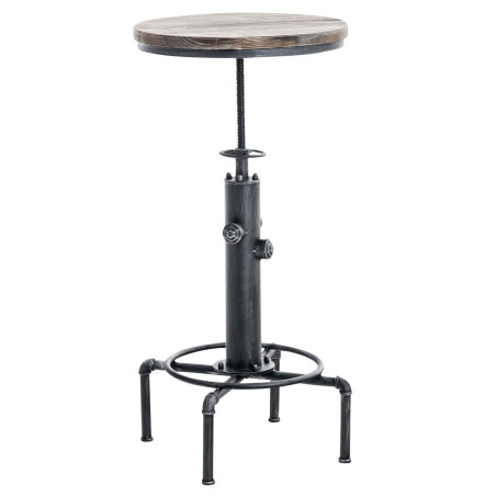 Table haute Lumos, bois argent? antique