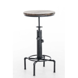 Table haute Lumos, bois argenté antique