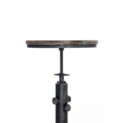 Table haute Lumos, bois argenté antique