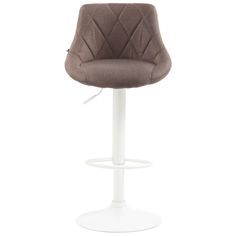 Tabouret de bar Lazio tissu blanc taupe
