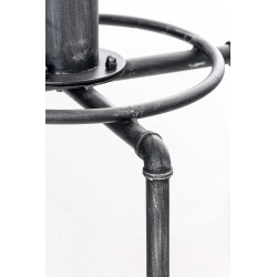 Table haute Lumos, bois argent? antique