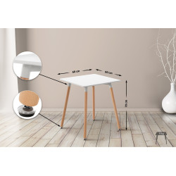 Tavolo Quadrato da Cucina Viborg bianco,60 cm