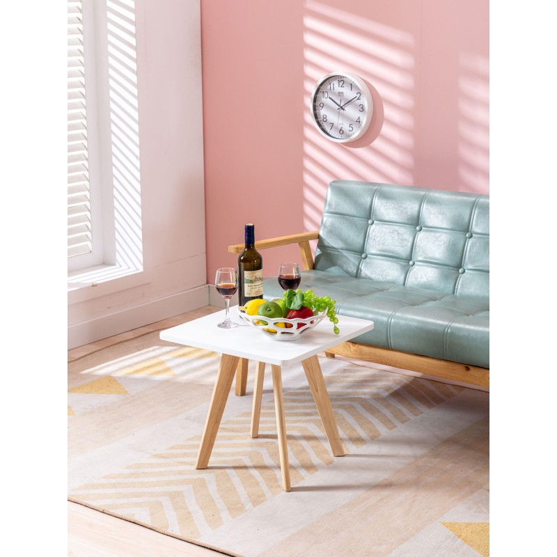 Tavolino quadrato Almeria look scandinavo bianco,natura (quadrato)