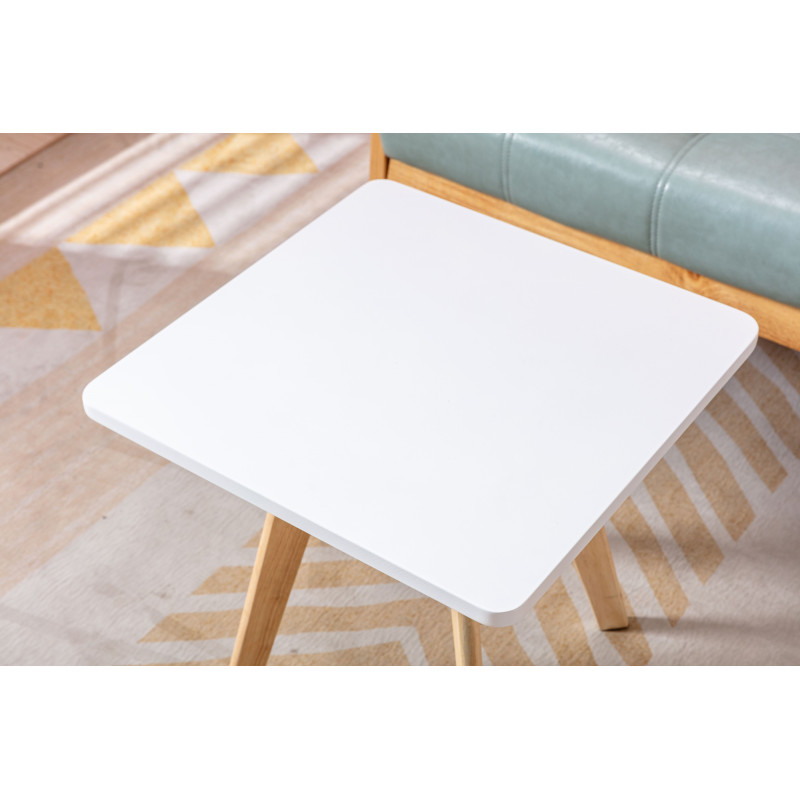 Mesa auxiliar cuadrada Almería Blanco,Natural (cuadrado)