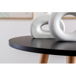 Table ronde Mijas, naturelle (ronde), noire