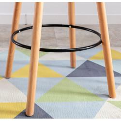 Mesa alta Mijas con tablero redondo Negro,Natural (redondo)