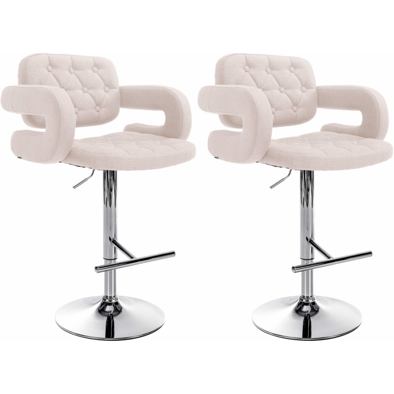 Lot de 2 tabourets de bar en tissu Dublin C beige