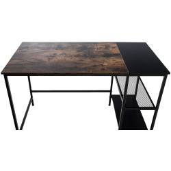 Escritorio Oviedo de madera con estante Negro/marrón