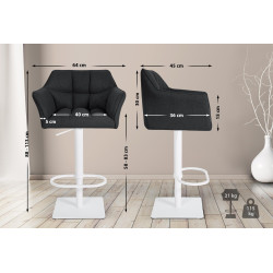 Tabouret de bar Damaso W feutre anthracite