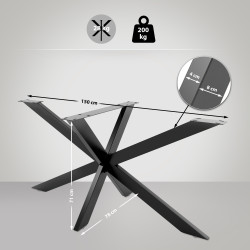 Pieds de table noirs Biloxi L