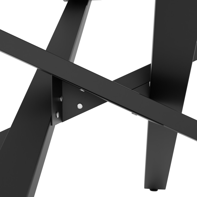 Soporte para mesa de comedor Jimmy en forma de mikado Negro,120x60x72 cm