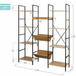 Étagère Max Home Acier Mélamine Contre-plaqué 125 x 150 x 27 cm