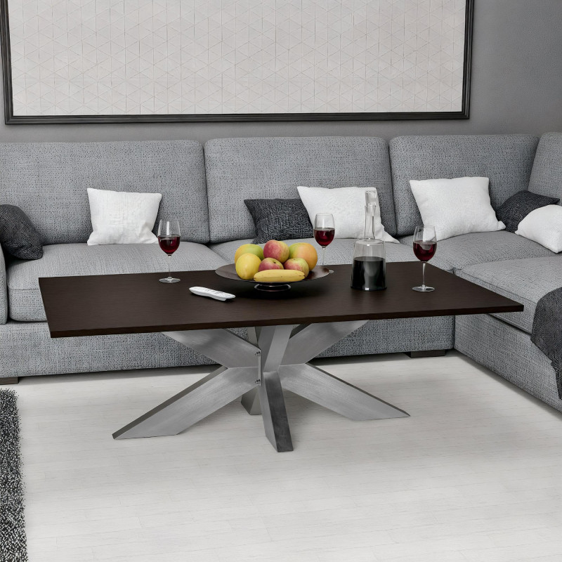 Pieds de table Duncan L98xl58xH43 cm en acier inoxydable