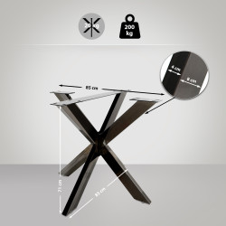 Pieds de table noirs industriels Biloxi S