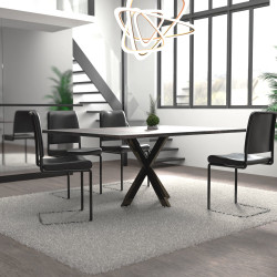 Pieds de table noirs industriels Biloxi S