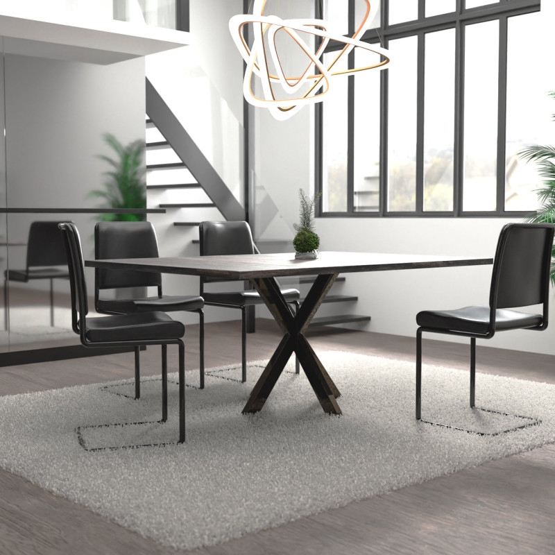 Pieds de table noirs industriels Biloxi S