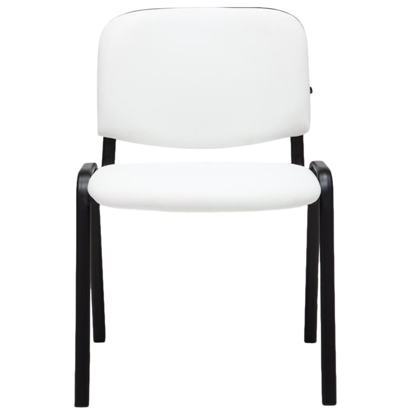 Chaise visiteur Ken en cuir artificiel | blanc