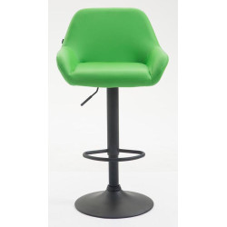 Lot de 2 tabourets de bar Braga simili cuir vert