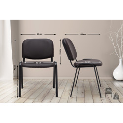 Chaise visiteur Ken en cuir artificiel | brun