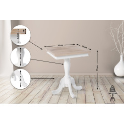 Table d'appoint Goa 70, naturel/blanc