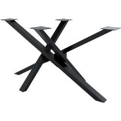 Soporte para mesa de comedor Jimmy en forma de mikado Negro industrial,140x70x72 cm