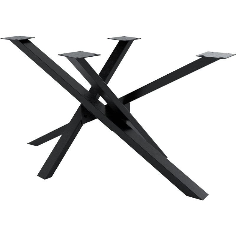 Soporte para mesa de comedor Jimmy en forma de mikado Negro industrial,140x70x72 cm