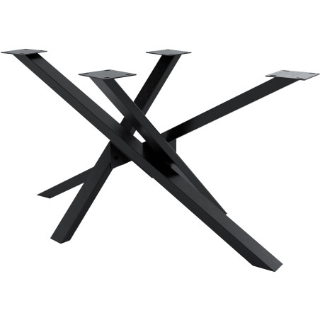 Soporte para mesa de comedor Jimmy en forma de mikado Negro industrial,140x70x72 cm