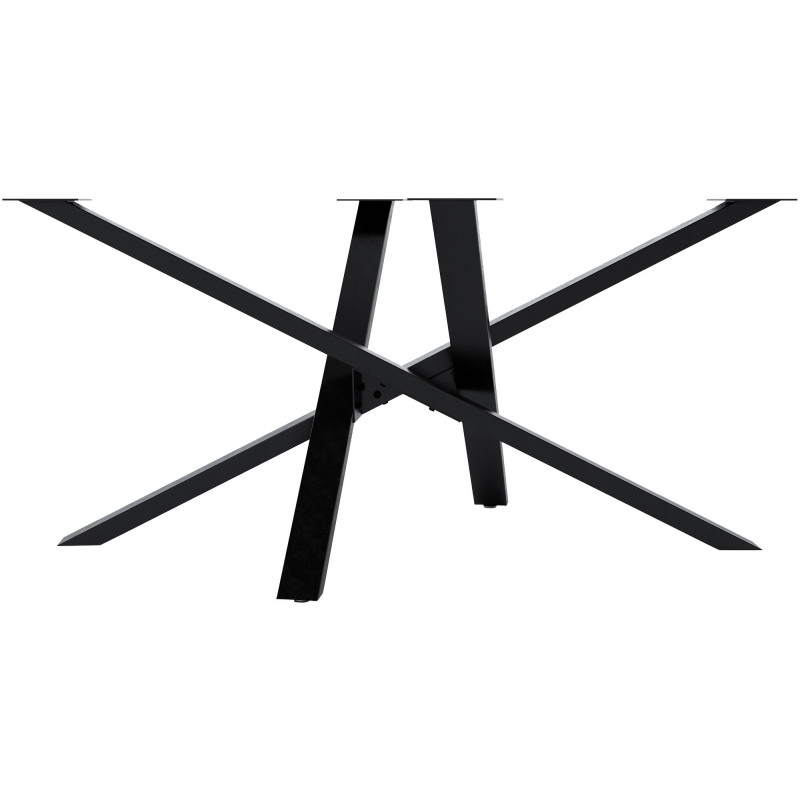 Soporte para mesa de comedor Jimmy en forma de mikado Negro industrial,160x80x72 cm