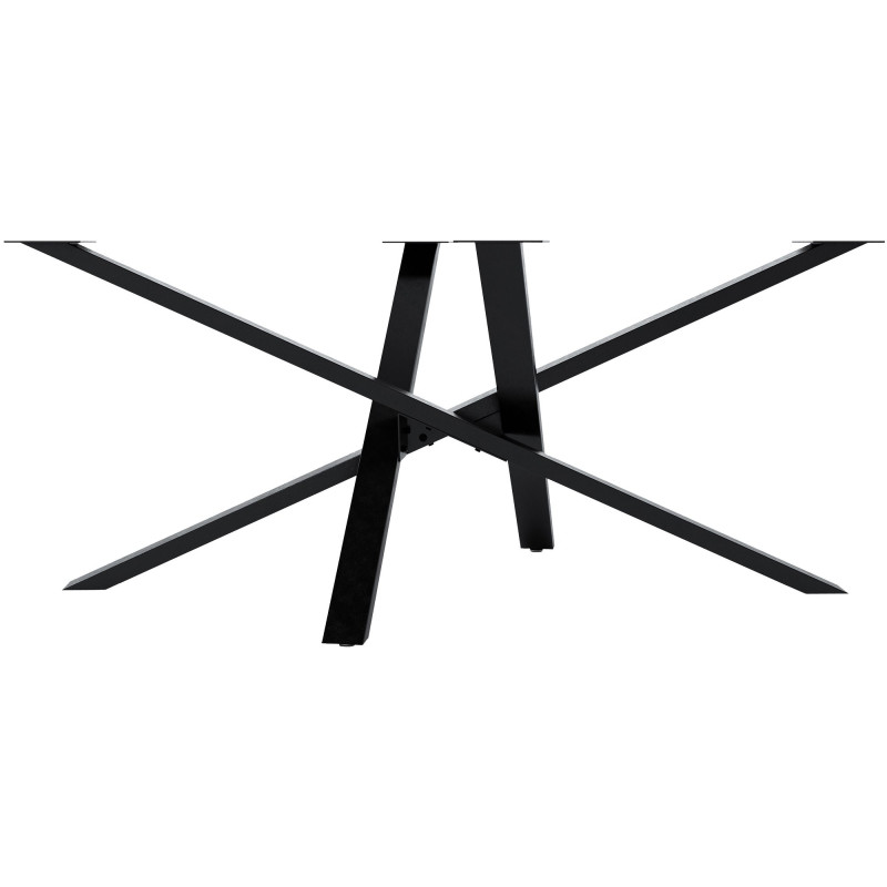 Soporte para mesa de comedor Jimmy en forma de mikado Negro industrial,180x80x72 cm