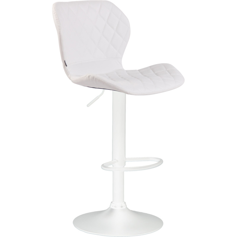 Tabouret de bar en liège simili cuir blanc