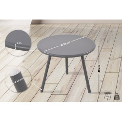 Table basse Berea, gris foncé