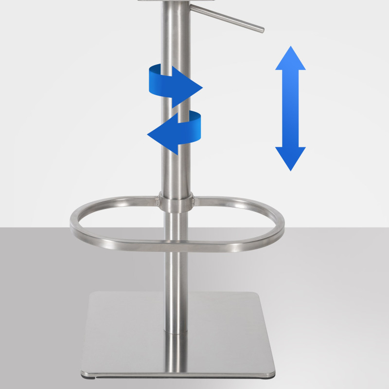 Tabouret de bar Damaso E velours gris