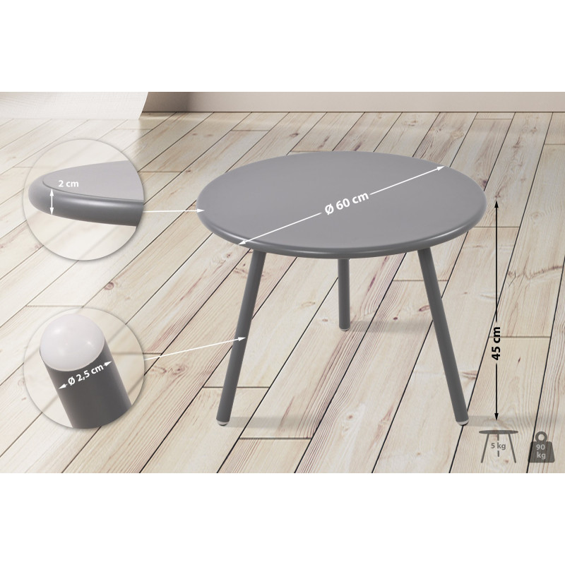 Table basse Minot, gris fonc?