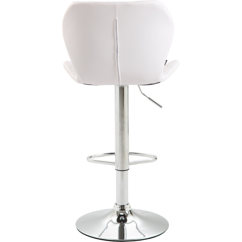 Tabouret de bar en liège simili cuir chromé blanc
