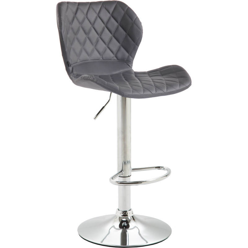 Tabouret de bar en liège simili cuir chromé gris