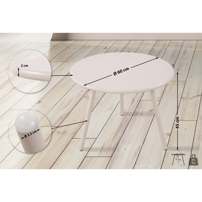 Table basse Minot, gris clair