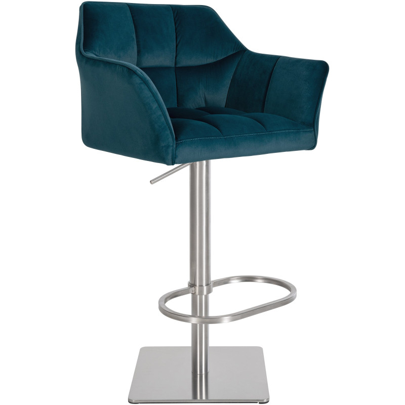 Sgabello da bar in velluto verde Damaso E