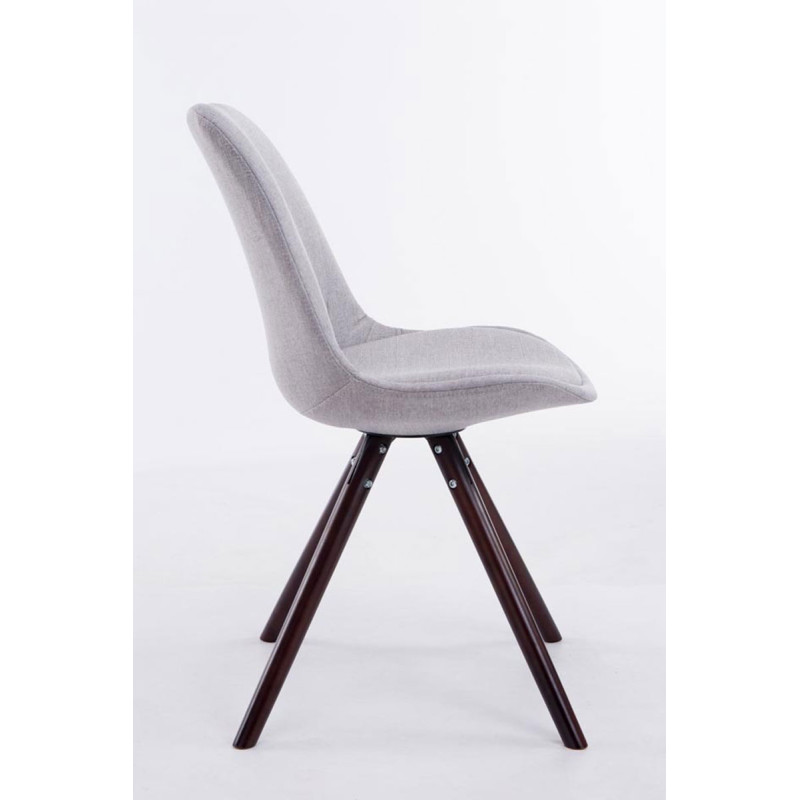 Chaise visiteur Toulouse tissu cappuccino ronde | gris