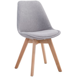 Chaise visiteur Borneo V2 en tissu Natura | gris