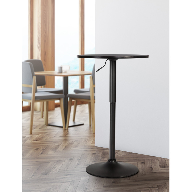 Table haute ronde Lamoni noire/noire